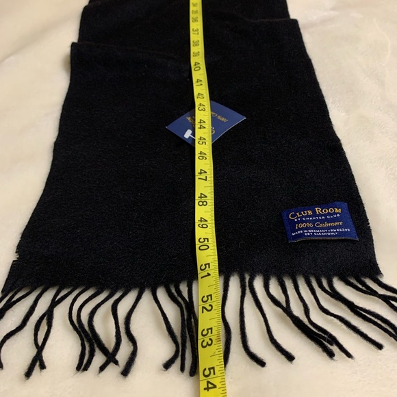 CHARTER CLUB Club Room 100% cashmere black Unisex scarf NWT - Picture 7 of 8